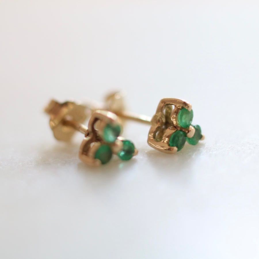Three Emerald Earring