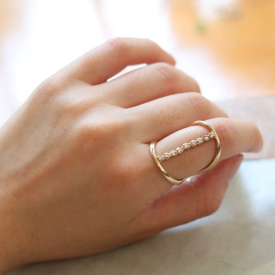 Gold Diamond LIne Ring