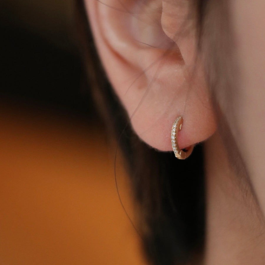 10mm Diamond Hoop Earrings