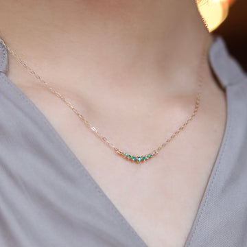 Curved Seven Emerald Necklace