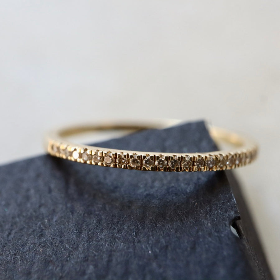 Micro Pave Half Eternity Diamond Ring