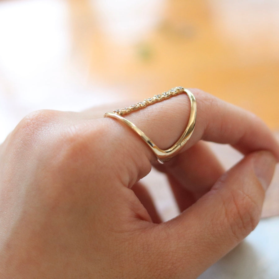 Gold Diamond LIne Ring