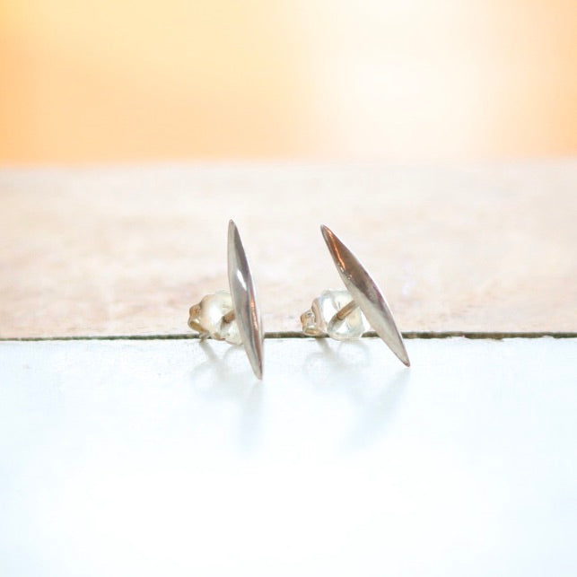 Silver Blade Stud Earrings