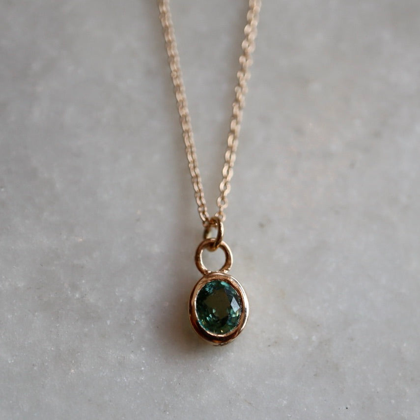 Calming Green Sapphire Necklace