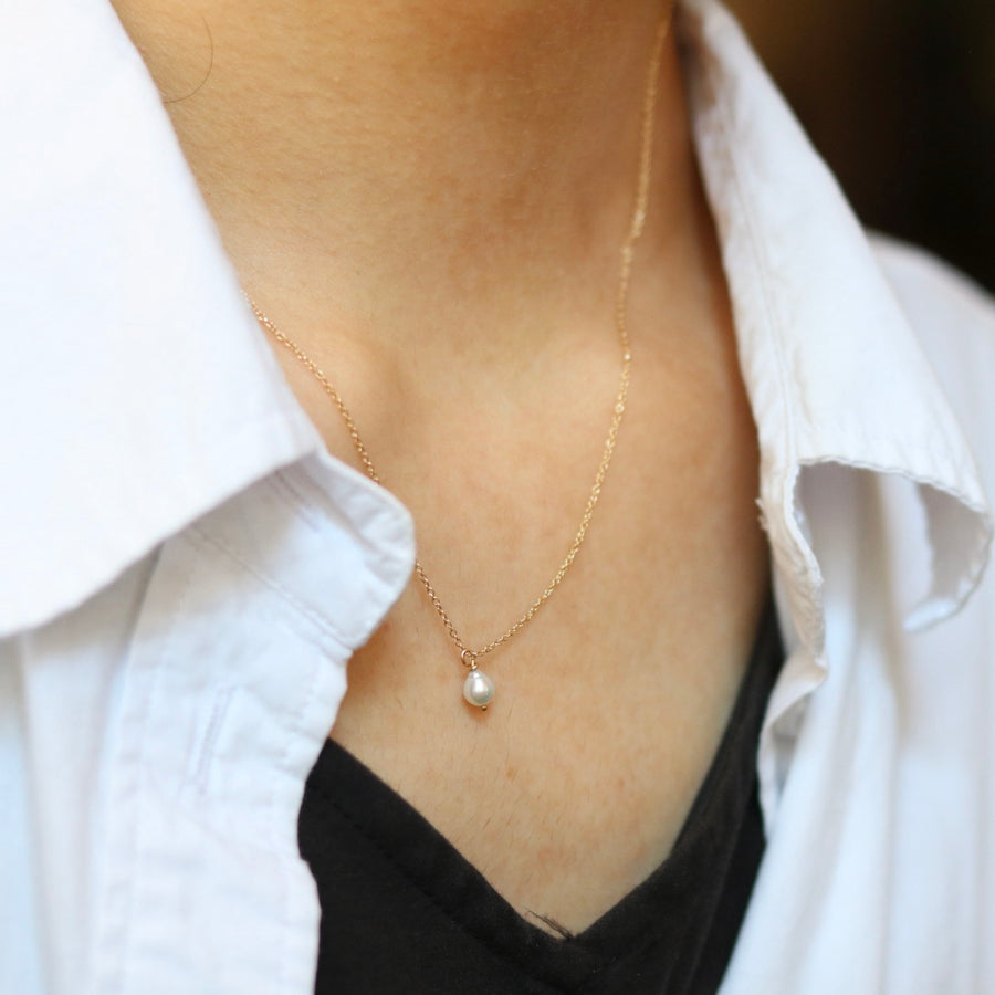 Mini Teardrop Pearl Necklace