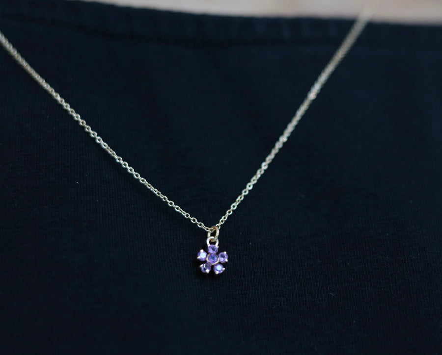 Amethyst Daisy Necklace