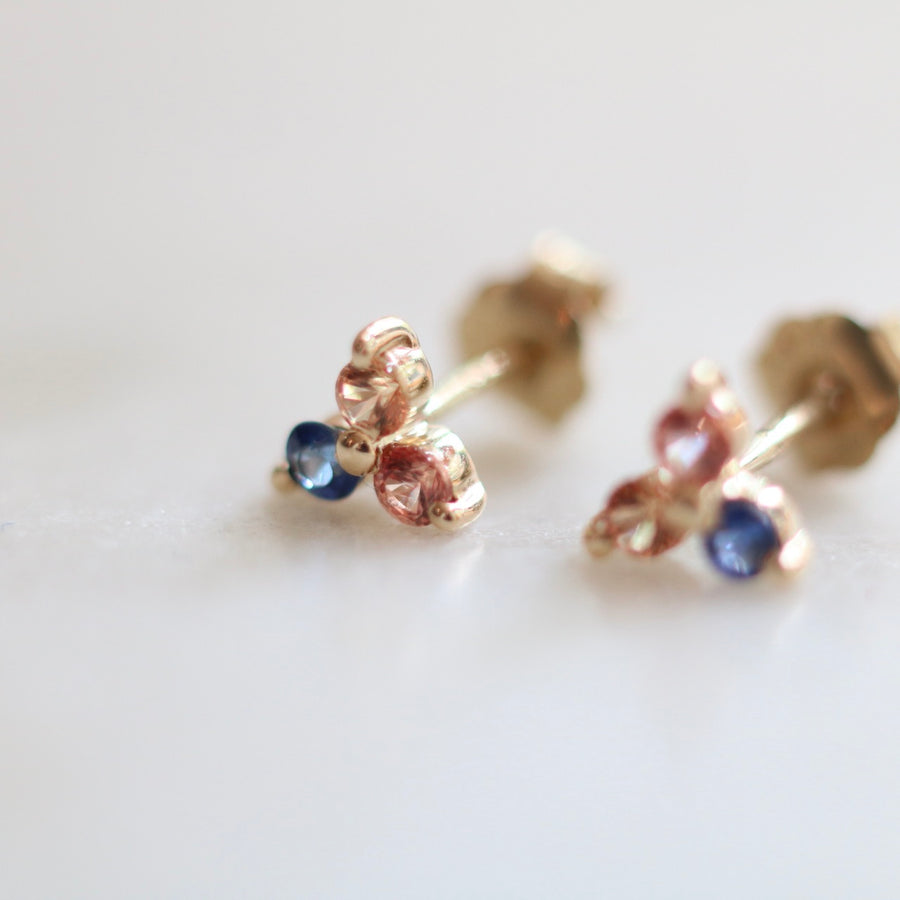 Three Fancy Color Sapphire Earring