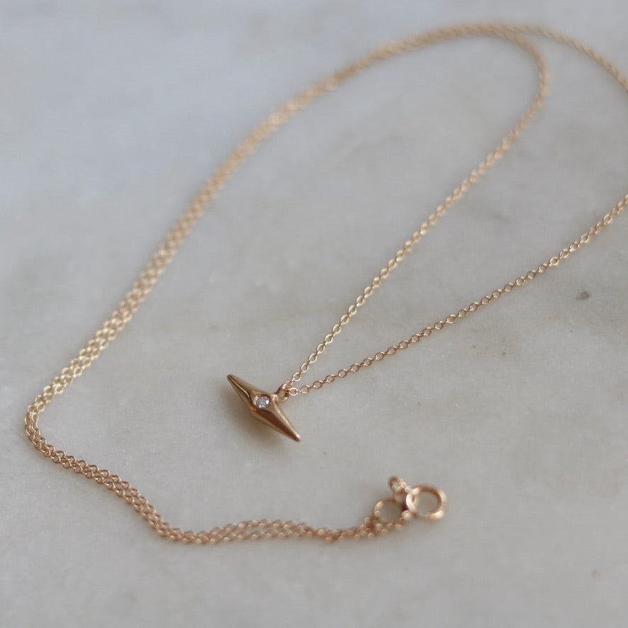 Bicone Diamond Gold Necklace