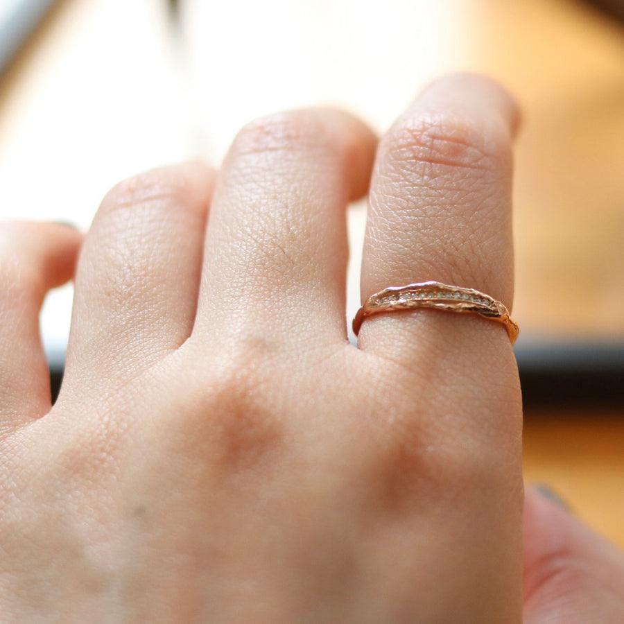 Plain rose gold ring sales