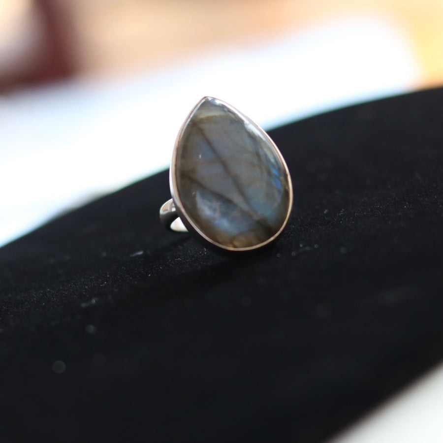 Pear Shape Labradorite Ring