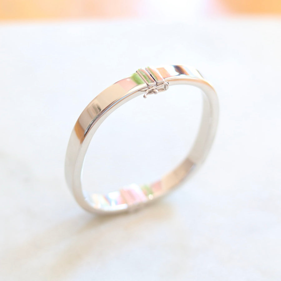 Hinged Silver Bangle Bracelet