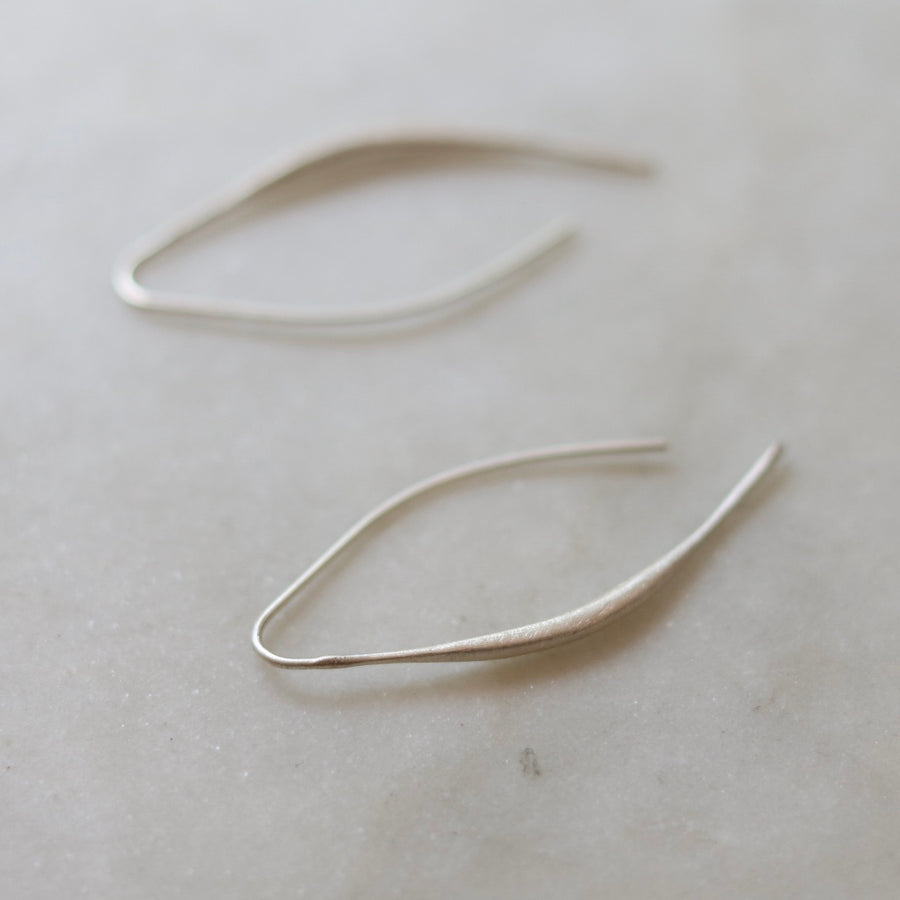 Silver Curved Bar Earring