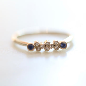 Sapphire and Diamond Sparkling Water Ring
