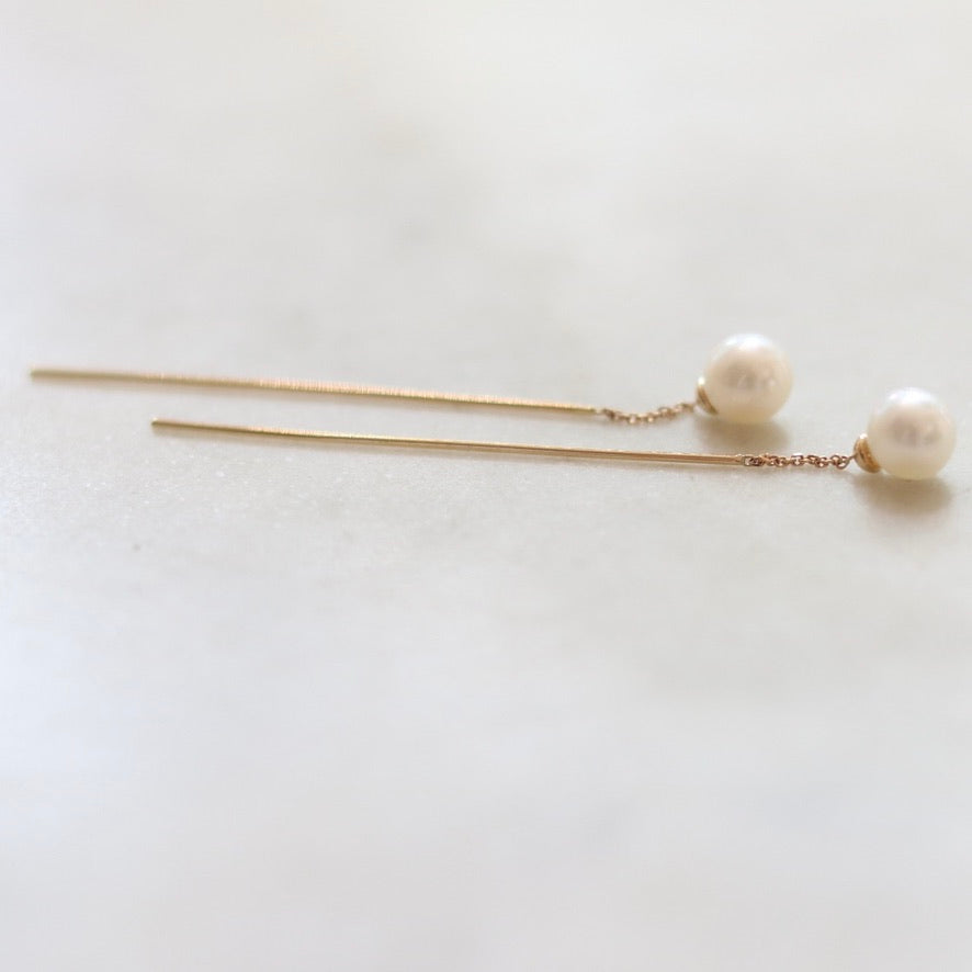 Freshwater Pearl Threader Bar Earrings