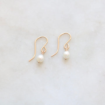 Dangling Mini Teardrop Pearl Earrings