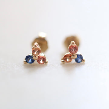 Three Fancy Color Sapphire Earring