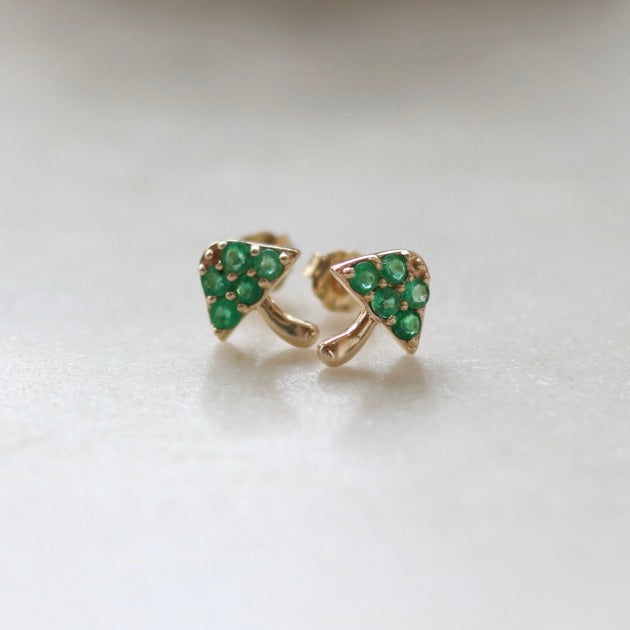 Emerald Mushroom Earrings