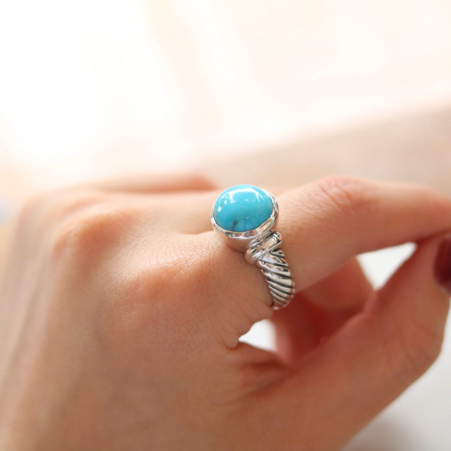 Rope Band Turquoise Ring