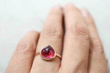 Teardrop Cherry Tourmaline Ring