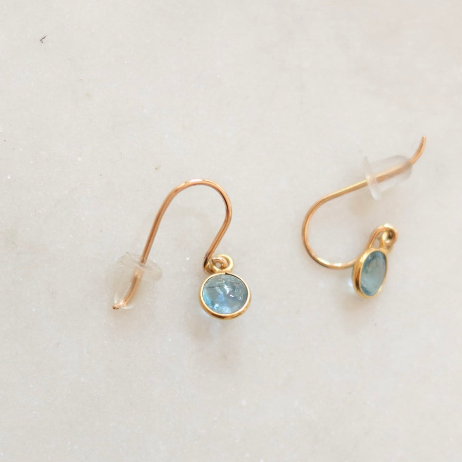 Cabochon Aquamarine Drop Earrings