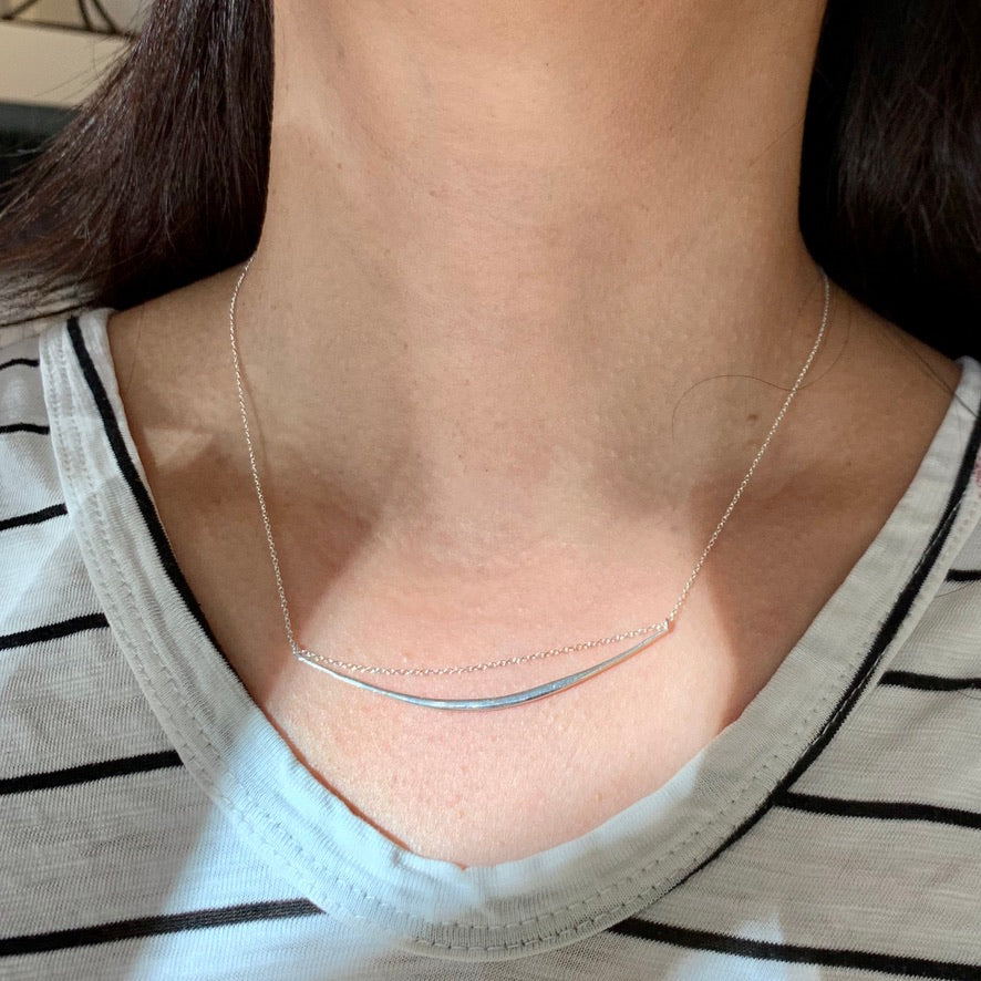 Chain Through Silver Bar Necklace