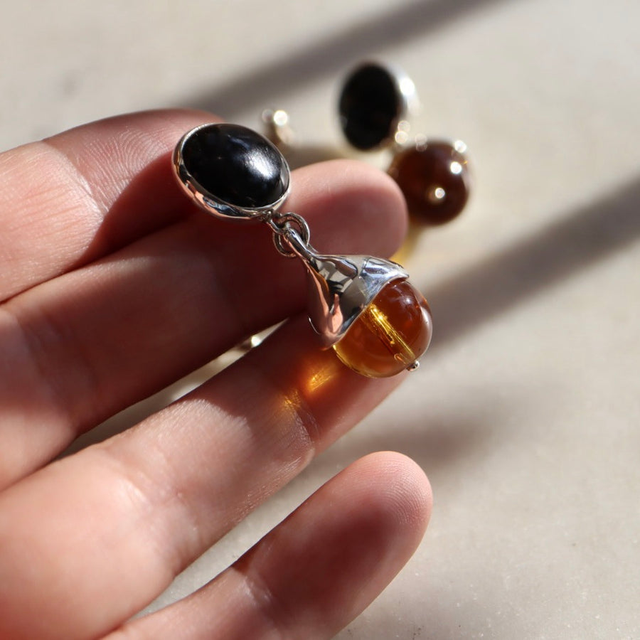 Faris Onyx and Glass CHAPEAU DROPS