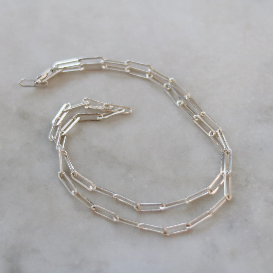 22.5 inch Silver Paperclip Chain Necklace