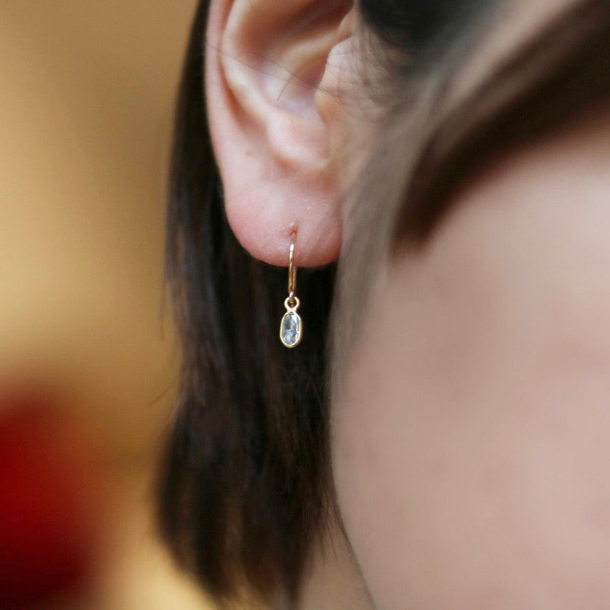 18K Gold Sliced Diamond Earrings