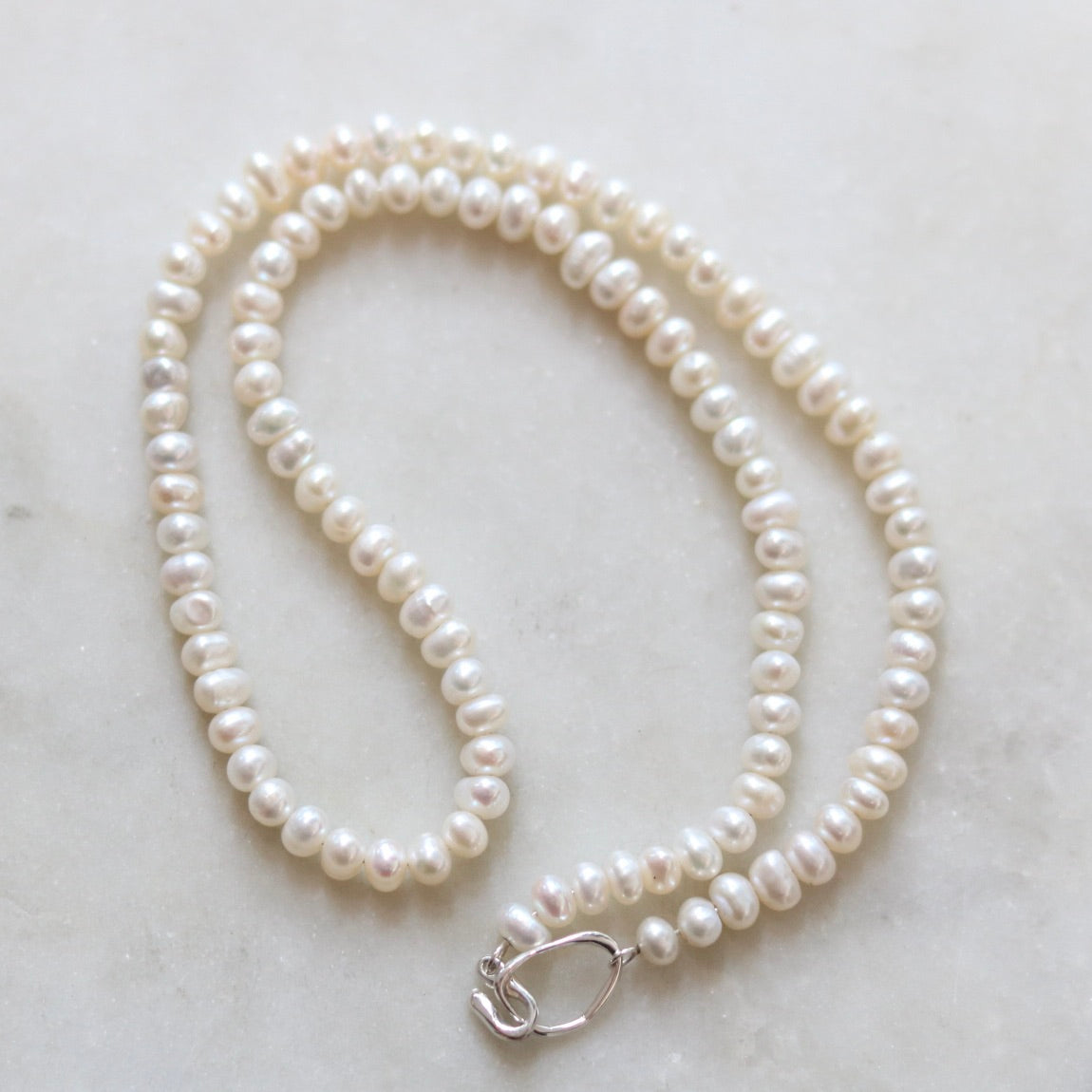 Seed Pearl Necklace w/ Sterling Silver Clasp – Written by Forest