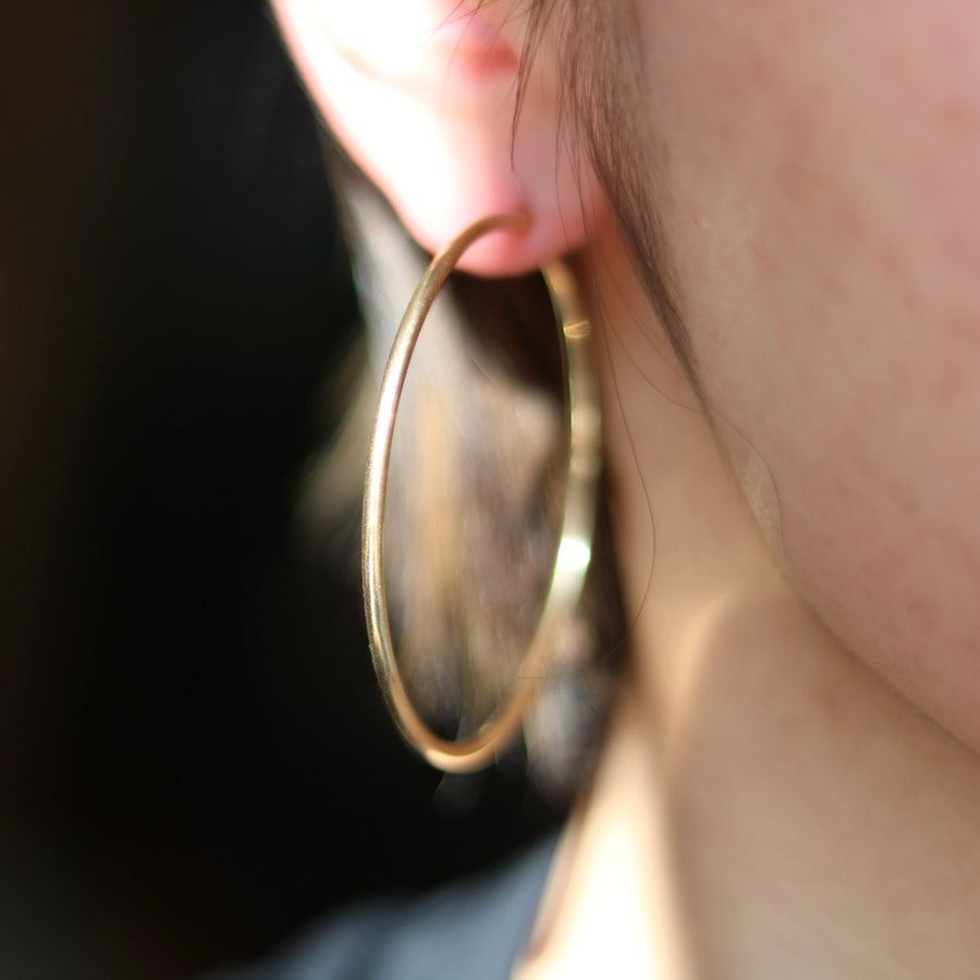 14K Gold 55mm Hoop Earring