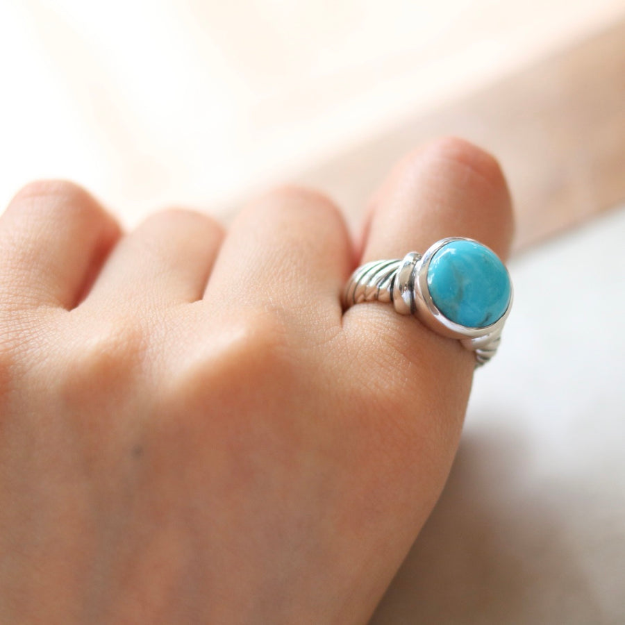 Rope Band Turquoise Ring