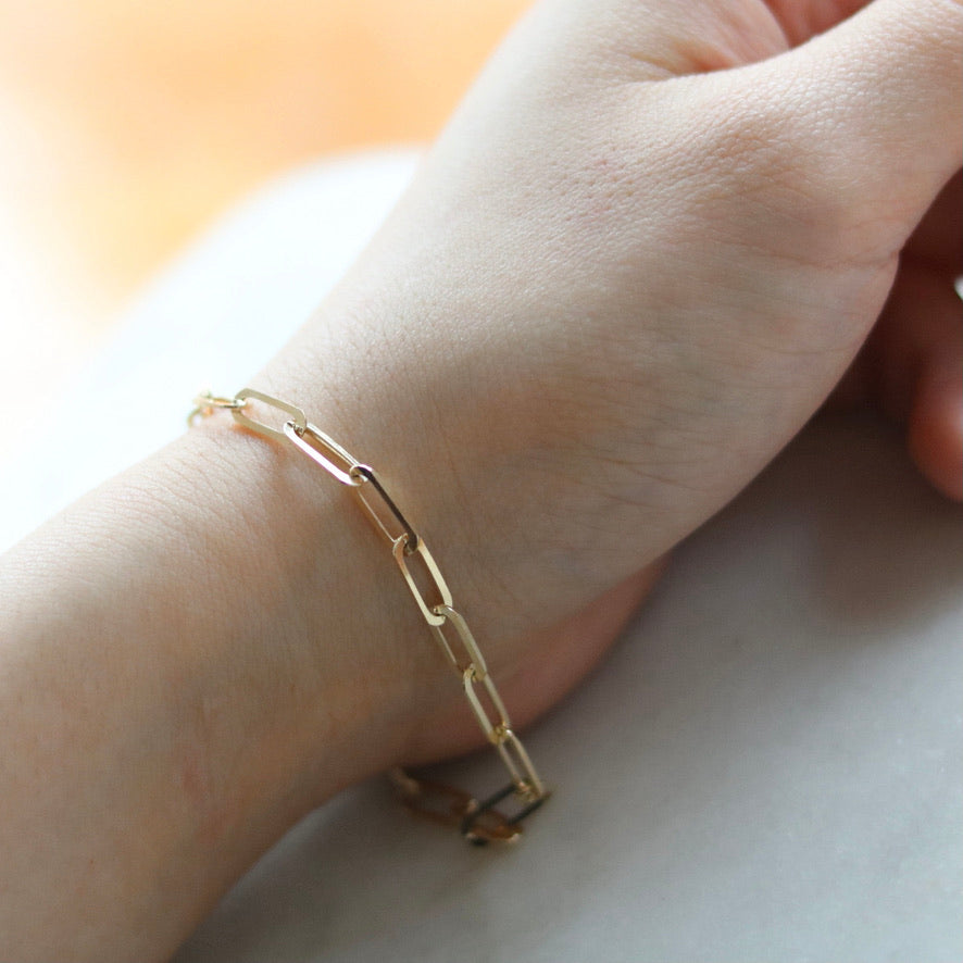 4mm Gold Link Chain Bracelet