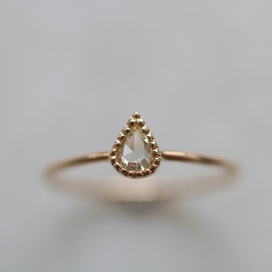 Pear Shape Rose Cut Diamond RIng