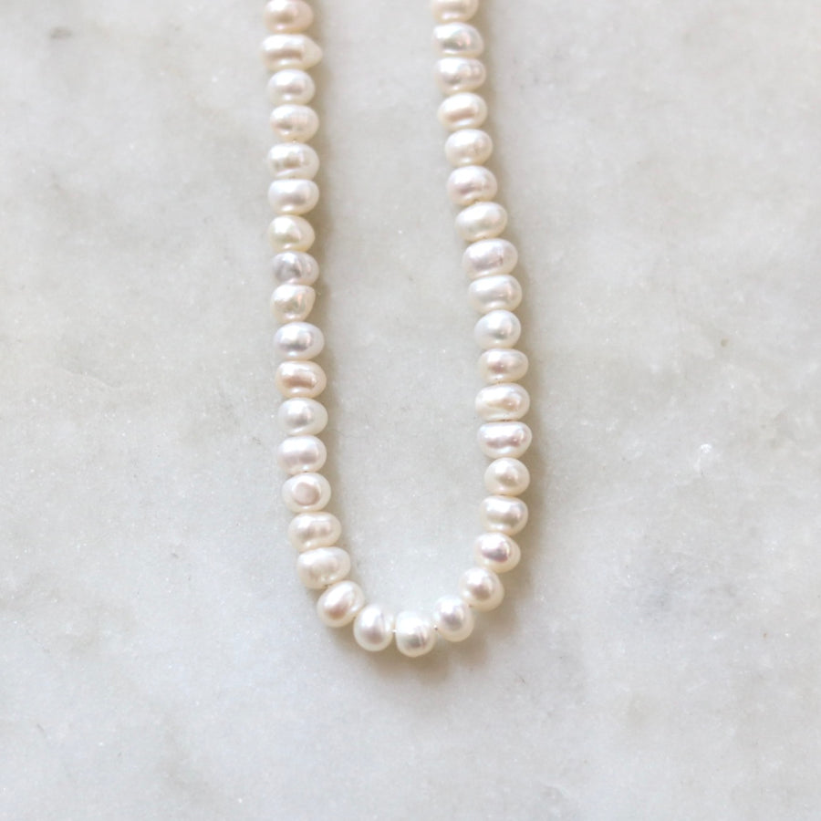 Seed Pearl Necklace w/ Sterling Silver Clasp