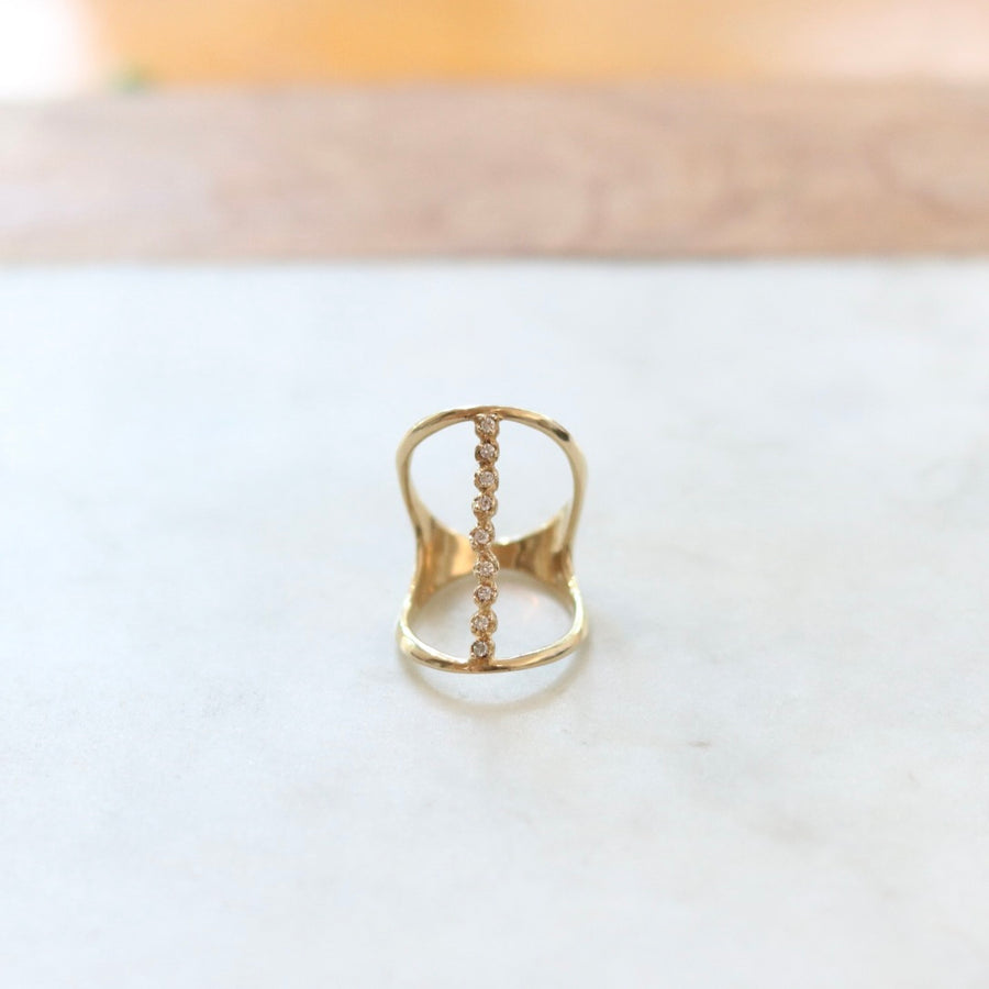 Gold Diamond LIne Ring