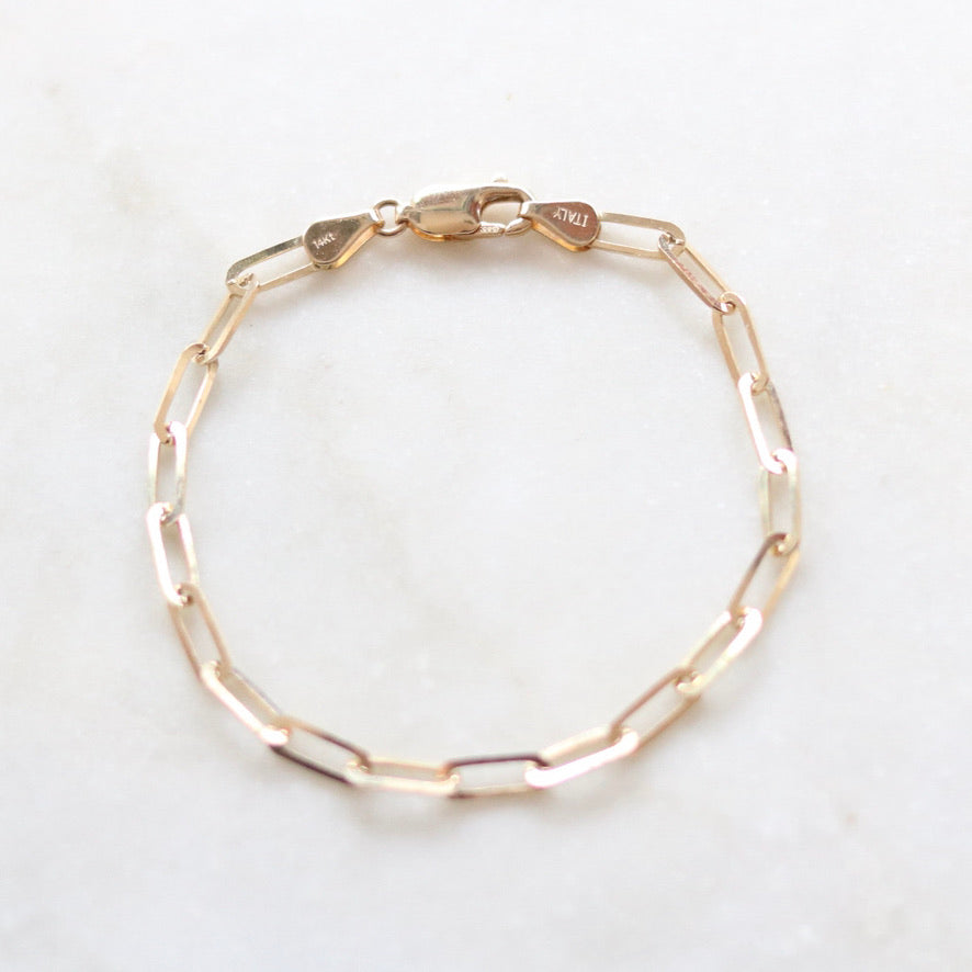 4mm Gold Link Chain Bracelet