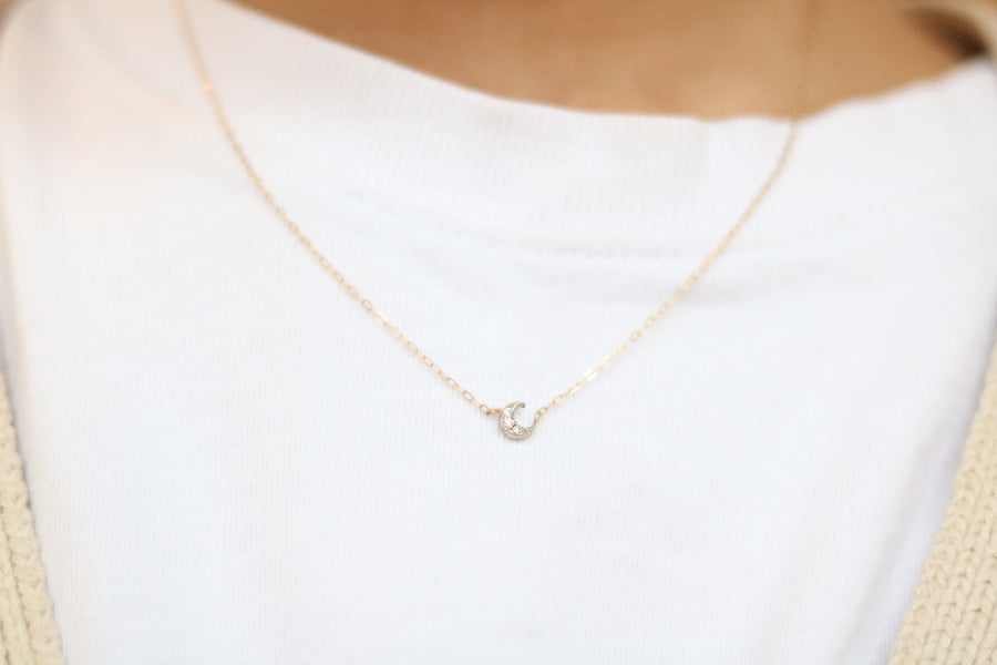 Crescent Diamond Necklace