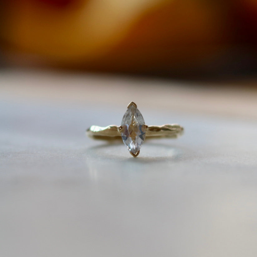 Mauquise Cut White Sapphire Ring