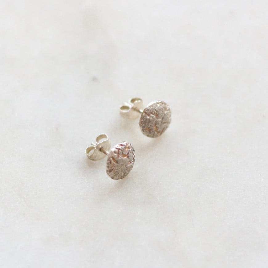 Textured Round Stud Earrings