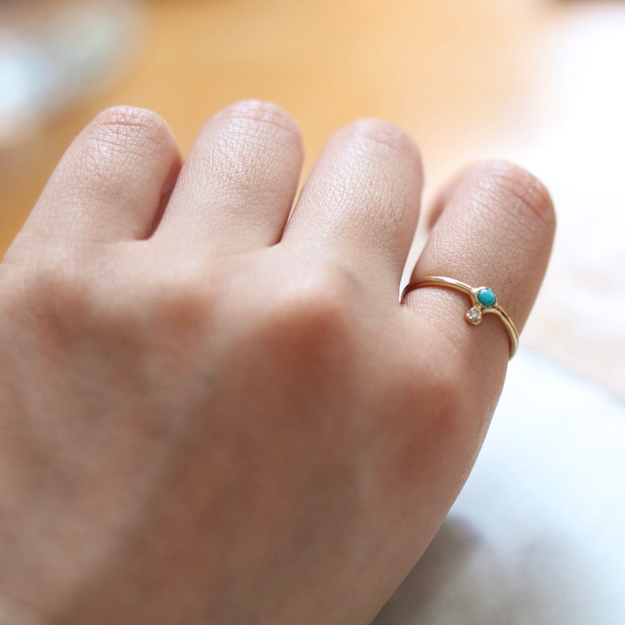 Turquoise & Diamond Ring