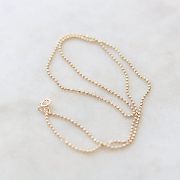 1.5mm Faceted Gold Beads Chain Necklace