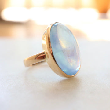 Blue Pond Oval Aquamarine RIng