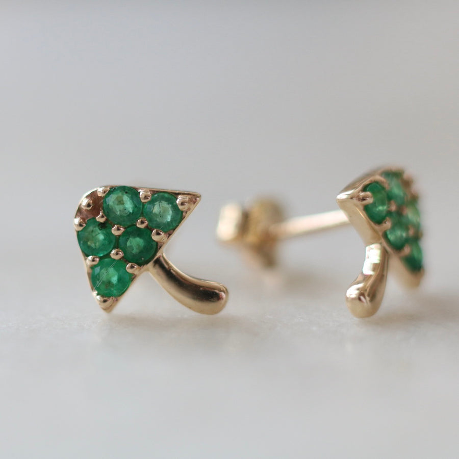 Emerald Mushroom Earrings