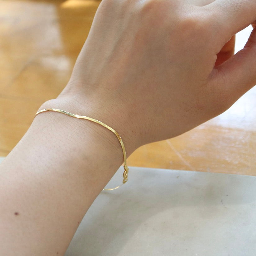 Liquid Gold Herringbone Narrow Bracelet
