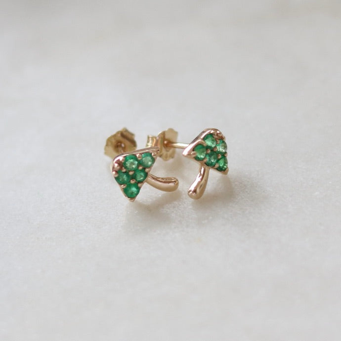 Emerald Mushroom Earrings