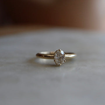 Champagne Color Oval Diamond Ring