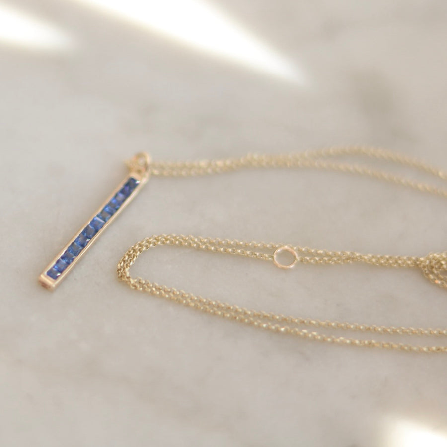 Bar of Sapphire Necklace