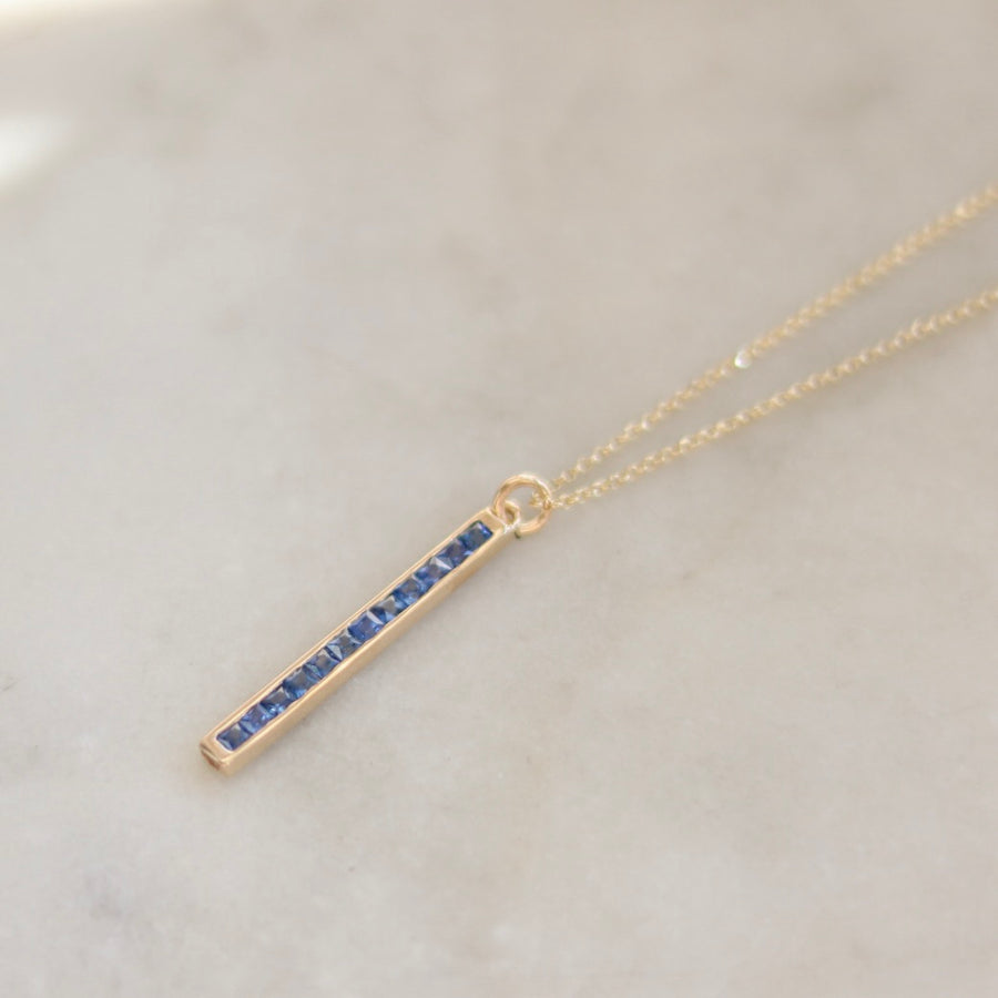 Bar of Sapphire Necklace
