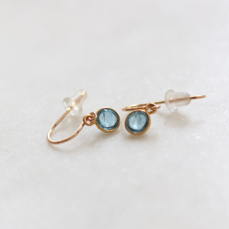 Cabochon Aquamarine Drop Earrings