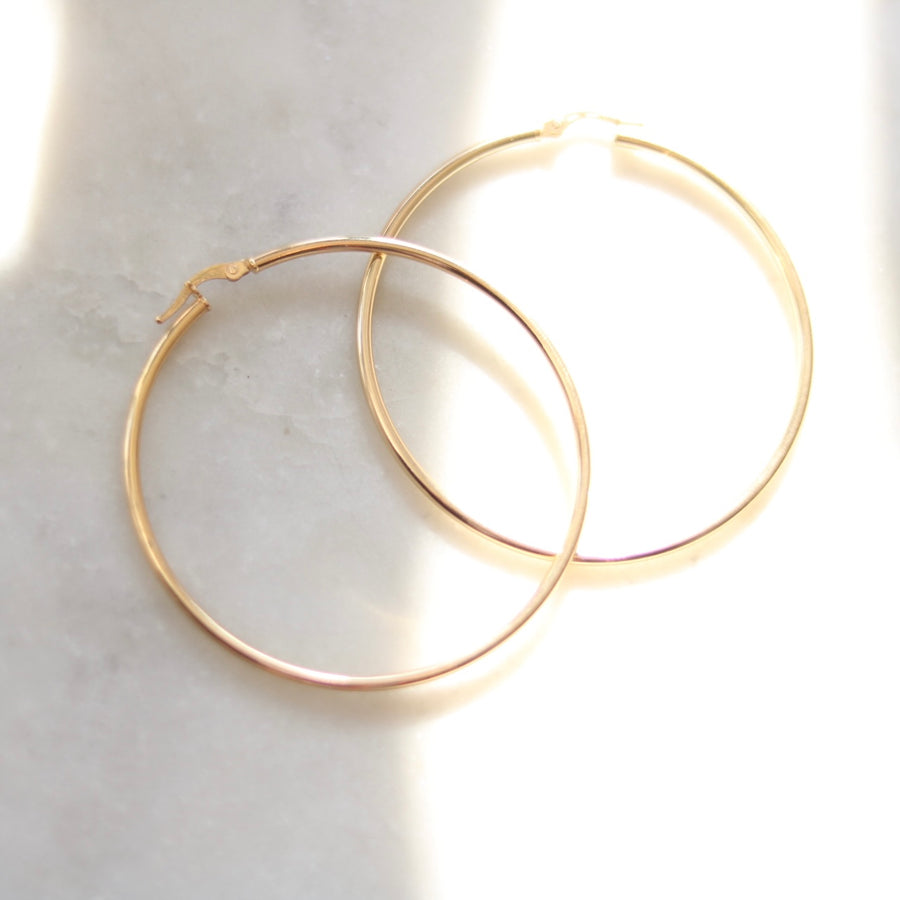 14K Gold 55mm Hoop Earring